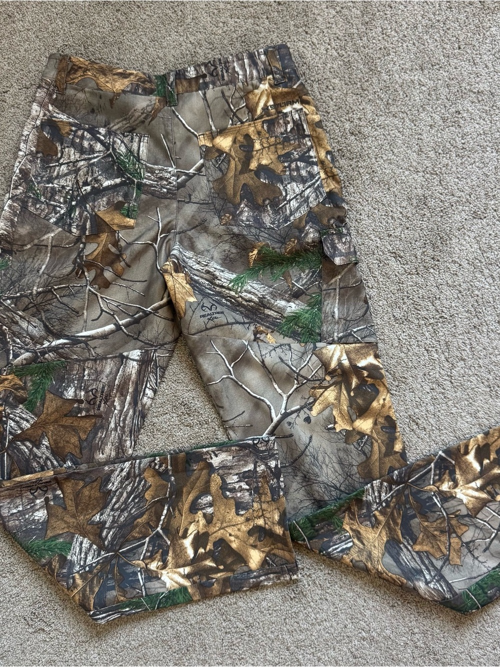 Under Armour UA Storm Realtree Xtra Camo Hunting Pants Youth Girls XL 16 Loose - Picture 10 of 13